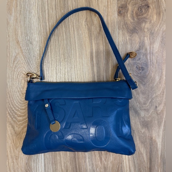 Marc by Marc Jacobs Blue Embossed Leather Shoulder Bag - Picture 8 of 8